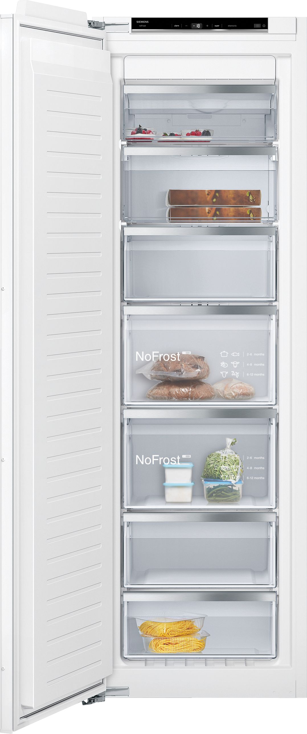 IQ300 Integrated Tall Freezer GI81NVEE0G - NoFrost - LED - 7 Compartments - 5 Freezer Drawers - 2 Flaps - Fixed