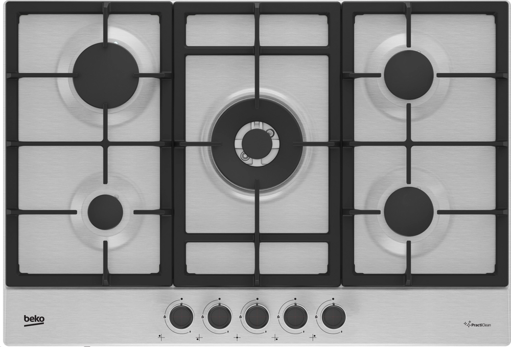 75cm Gas Hob with Front Knob Controls - Stainless Steel