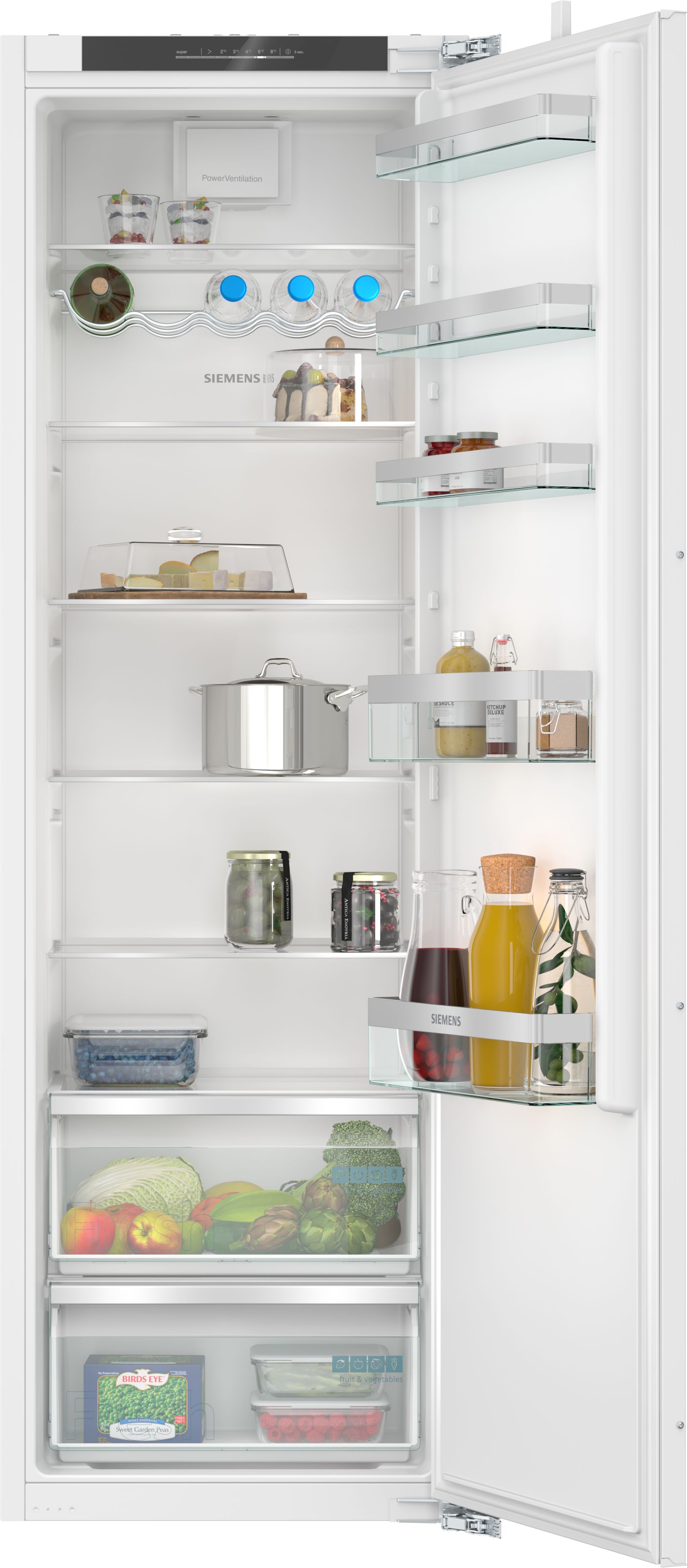 IQ300 Integrated Tall Larder Fridge KI81RVFE0G - 2 Fresh Boxes - BottleRack - 7 Glass Shelves - Fixed Hinge
