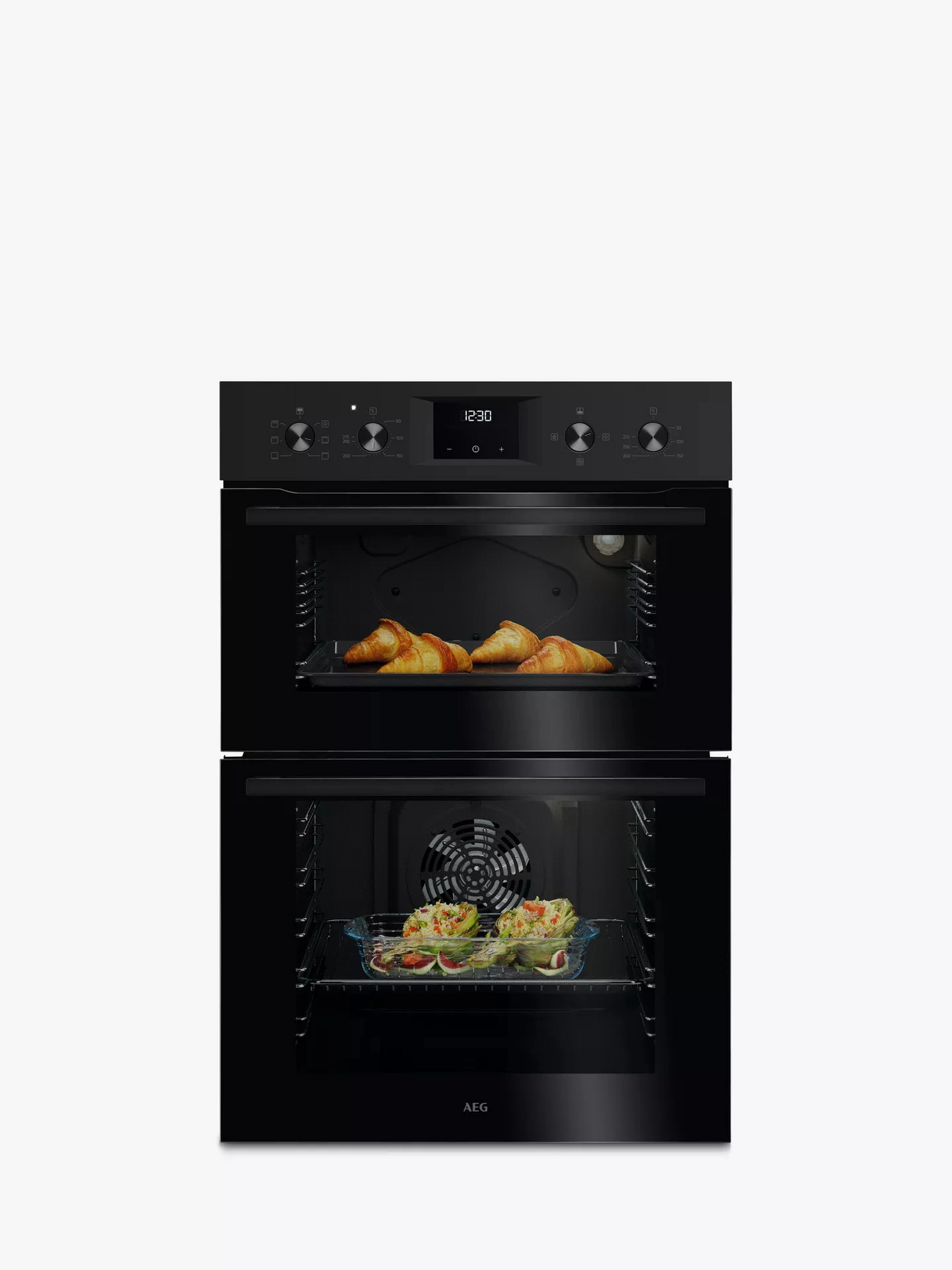 66L Double Built In Oven - Black