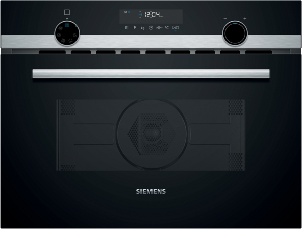 Siemens IQ500 CompactMicrowaveOven - LCDLightControl - 3 Functions-cookControl15 - Black with Steel